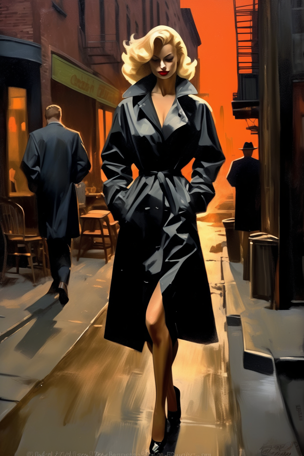 00210-1670770980-_lora_Ben Aronson Style_1_Ben Aronson Style - painterly illustration of a blonde hair woman with a misterious look as a spy from.png